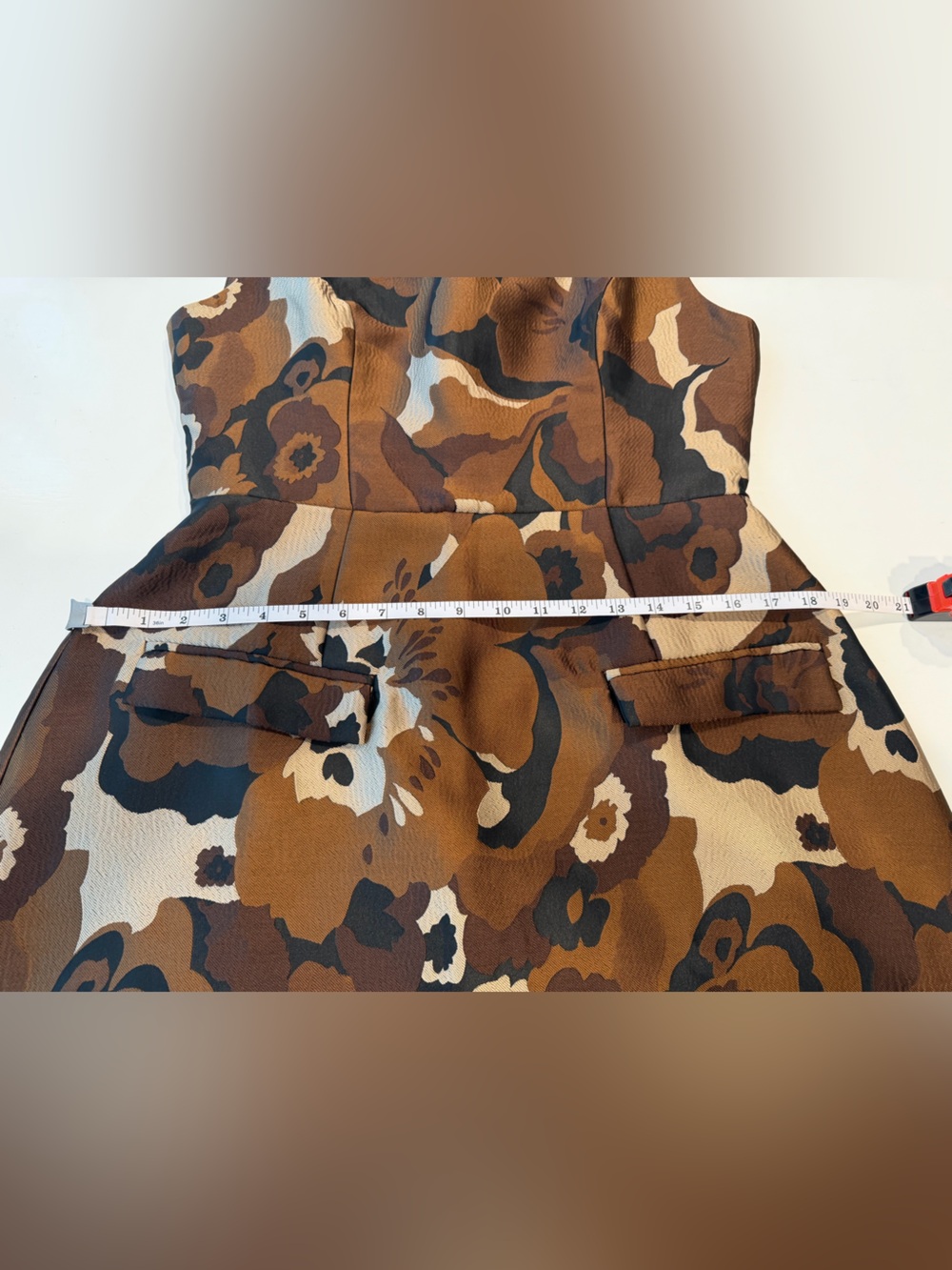 Amanda Uprichard Brown Floral Jacquard Mini Dress - Picture 8 of 10